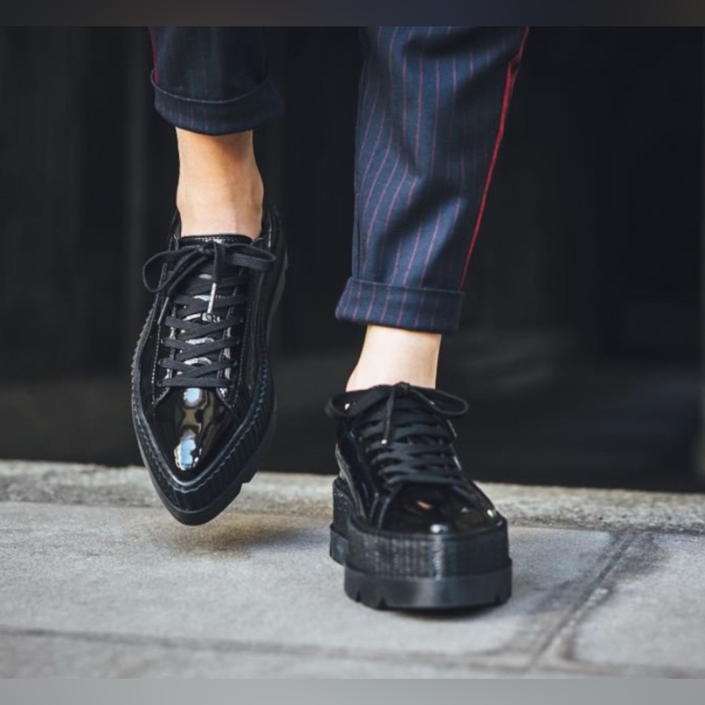 Fenty x Puma Black Patent Pointed Toe Creepers
